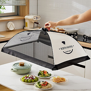 Chụp lồng bàn đậy thức ăn gấp gọn ,  giữ nhiệt và bảo vệ đồ ăn sạch sẽ ,  chất liệu an toàn có móc treo tiện lợi
