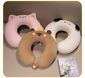 Gối chữ U làm bằng mút hoạt tính, gối kê cổ dễ thương dùng để máy bay, xe hơi, du lịch, kê cổ cổ gối ngủ trưa văn phòng-GC876488