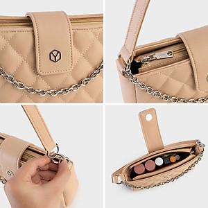 Túi Yuumy ( Thời trang nữ hình chữ nhật họa tiết chần chỉ size 21 - Túi đeo vai da Seasand YN211 )