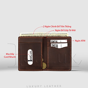 Ví Đứng Mini Da Sáp Handmade LEALUX Mini Handmade 5