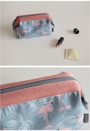 Túi đựng mỹ phẩm hoa văn Brahma Flamingo-Giao màu , họa tiết ngẫu nhiên - Hàng chính hãng 