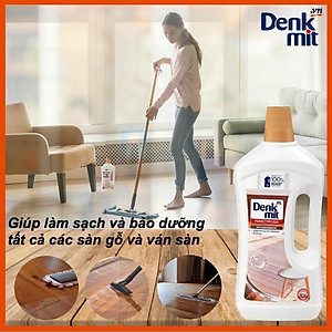 Nước lau sàn gỗ Denkmit Đức 1 lít sạch bóng, Đuổi côn trùng, Bảo vệ sàn gỗ bền đẹp