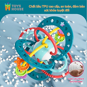 Đồ chơi bóng vòng nhựa mềm kết hợp gặm nướu cho bé ToysHouse 822-86