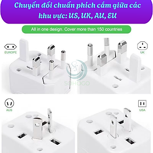 Bộ Chuyển Đổi Ổ Cắm Du Lịch- Adapter Du Lịch Quốc Tế 3 Chân – Ổ Cắm Chuyển Đổi Chuẩn Quốc Tế Mini- Ổ Cắm Đa Chuẩn Du Lịch – Gọn Nhẹ Tiện Lợi- Bộ Chuyển Phích Cắm Đa Năng Du Lịch Toàn Cầu