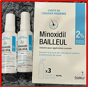 Set 3 lọ xịt mọc tóc Minoxidil Bailleul Pháp, 2%