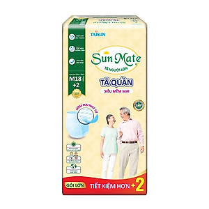 [Mẫu mới] Tã quần SunMate siêu mềm mại G1 mới size M-18+2 miếng