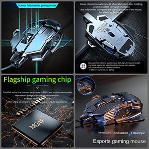 Chuột cơ gaming led RGB 12800DPI MK500 mechanical Gaming mouse E-Sport cho máy tính laptop hàng nhập khẩu
