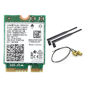 Dual Band 1.73Gbps Wifi Card For Intel 9560 9560NGW Wireless Bluetooth 5.0 NGFF M.2 Key E 2.4G/5Ghz with Antennas For Desktop