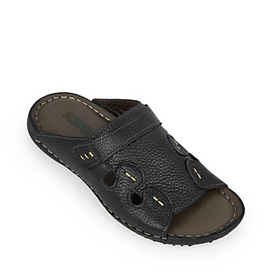 Dép nam quai ngang da bò cao cấp đế cao su SUNPOLO DQN018