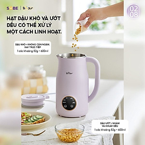 Máy làm sữa hạt Bear 0,6L SB-SH06D 0.6L 500W (Bản Quốc Tế) - Hàng chính hãng