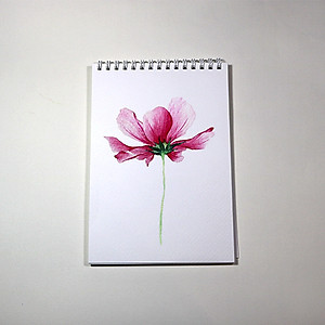 Sổ vẽ chuyên dụng A5 dòng cao cấp từ Ý, có vân màu trắng sang vẽ đẹp chì và màu nước lên màu giữ được độ trong, giấy dày định lượng 260gsm 15 tờ Green Art - Hàng chính hãng