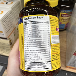 Thuốc Bầu Prenatal Multi Thực phẩm bổ sung cho phụ nữ mang thai Prenatal Multi +DHA 150 viên -Nature Made Mỹ (mẫu mới )