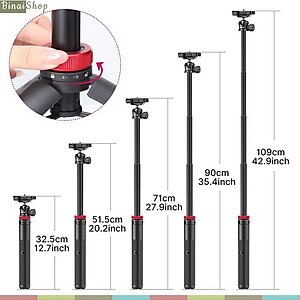 Ulanzi MT-44 - Tripod Mini Cho Máy Ảnh, Điện Thoại, Tải Trọng 1.5 Kg, Chiều Cao Tối Đa 109cm - Hàng chính hãng