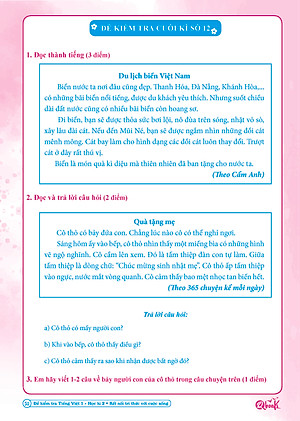 Đề Kiểm Tra Tiếng Việt Lớp 1 - Kết Nối Tri Thức (Tự Chọn Sách)