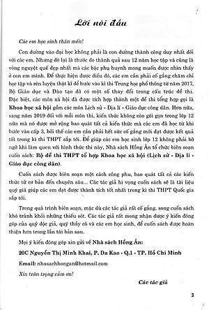 Bộ Đề Thi THPT Quốc Gia Khoa Học Xã Hội - Tổ Hợp Lịch Sử - Địa Lí - GDCD + Tặng Phiếu Trắc Nghiệm 40 Câu - HA