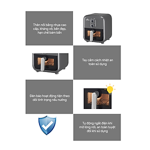 Nồi Chiên Không Dầu BlueStone AFB-5858 7 Lít 1800W - Hàng Chính Hãng