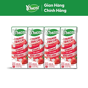 Thùng 48 Hộp Yomost Thạch Trái Cây Hương Dâu (48x180ml)