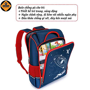 Balo Học Sinh Chống Gù Lưng Cao Cấp Cho Bé Tiểu Học, Xbags Universe XB3102, Nhiều Ngăn Tiện Dụng, Chống Thấm Nước, Màu Đỏ Cá Tính!
