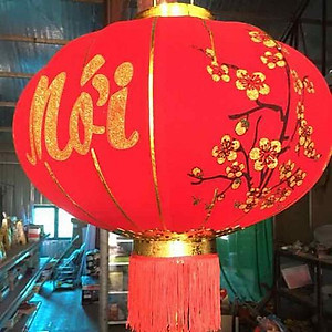  Đèn Lồng Vải Nhung Treo Tết Lễ Hội Size 60cm 80cm 100cm
