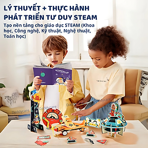 Đồ chơi lắp ráp mô hình lắp ghép robot vũ trụ, Đồ chơi khoa học Stem cho bé 5,6,7,8,9,10 tuổi Mideer stembox