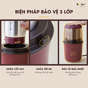Máy Xay Bột Khô Đa Năng Bear Cà Phê, Hạt Tiêu, Ngũ Cốc Công Suất Lớn MDJ-A02G3 - Hàng Chính Hãng