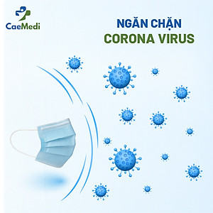 Khẩu trang y tế CAEMEDI 4 lớp Xanh cao cấp, kháng khuẩn, lọc bụi bẩn đạt chuẩn BFE, FDA xuất khẩu Châu Âu - Hộp 50 cái
