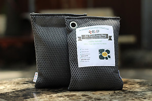 Túi hút ẩm than hoạt tính gáo dừa khử mùi và lọc không khí cho xe hơi chính hãng R2D (hộp 2 túi Lớn)