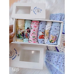 HỘP 6 QUẦN LÓT TRẺ EM TAM GIÁC COTTON CHO BÉ GÁI TỪ 2-12 TUỔI -HOT