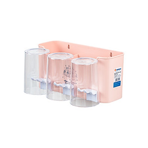 Bộ cắm bàn chải 3 cốc nhựa Việt Nhật - khay kệ để bàn chải, cốc và kem đánh răng kèm miếng dán siêu chắc ( tặng kèm sticker) - HÀNG VIỆT NAM 