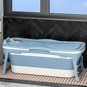 Chậu Tắm Gấp Gọn Cho Người Lớn Trẻ Em Dài 1,18m - Thau Tắm Silicon Cao Cấp - Bồn Xông Hơi Gia Đình