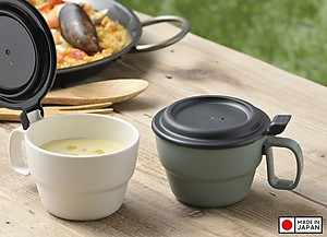 Cốc uống nước Inomata có nắp đậy an toàn giúp giữ gìn vệ sinh cốc & đồ uống bên trong - nội địa Nhật Bản