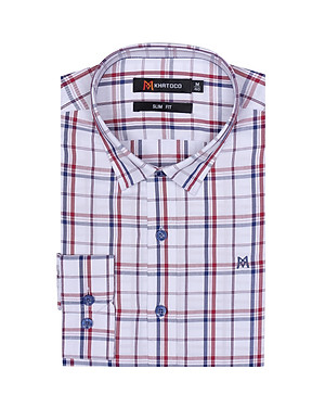 Áo sơ mi nam tay dài form ôm slim fit Khatoco A1MD468S1-CNCR291-2502-D