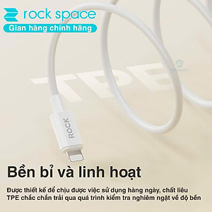 Dây cáp sạc nhanh PD 27W cho ip ROCKSPACE P8 dài 1m sạc nhanh ổn định không nóng máy - Hàng chính hãng bảo hành 12 tháng