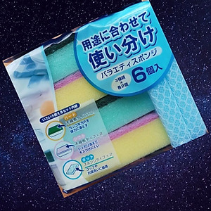Bộ 06 miếng mút rửa chén bát Kokubo