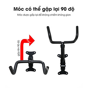 Giá treo xe đạp gắn tường ngang 2 nhánh MTR-360 có điều chỉnh nghiêng 360 độ, gập gọn lên 90 độ, kéo dài thu gọn (đầy đủ phụ kiện) + kèm dây buộc bánh xe - Mai Lee