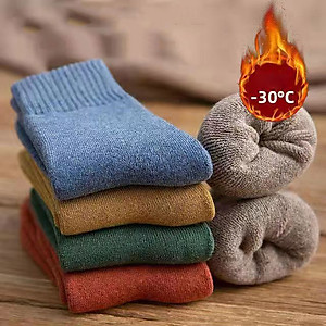 Combo 5 đôi Tất len nam lót bông dày dặn dành cho mùa đông (vớ nam dày lót bông đi tuyết)