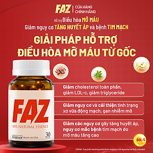 [Hộp 30v] Viên Uống FAZ Ecogreen Hỗ Trợ Giảm Mỡ Máu, Điều Hòa Tim Mạch, Nhập Khẩu Mỹ