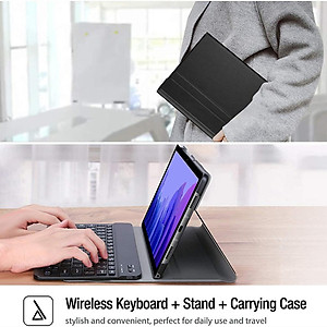 PU Leather Case for Samsung Galaxy Tab A7 10.4'' 2020 with Detachable Bluetooth Keyboard - 3-in-1 functionality keyboard case