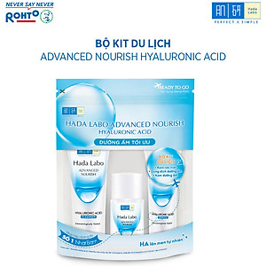 Bộ travel size dưỡng ẩm sâu Hada Labo Advanced Nourish Travel kit (Kem rửa mặt 15g + Dung dịch dưỡng 20ml + Kem dưỡng 12g)