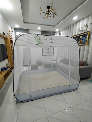 Màn Chụp Đỉnh Vuông Cao Cấp Mộc Miên - Kích Thước 1,6mx2m ( Hình thật )