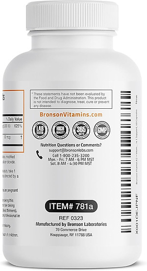Vitamin K2 D3 - MK7 Bronson 250 Viên Hỗ trợ Giúp Xương Chắc Khỏe, Tăng Hóc Môn, Phát Triển Cơ