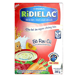 Bộ 2 Bột Ăn Dặm Vinamilk Ridielac Alpha Vị Bò Rau Củ (200g/ Hộp)