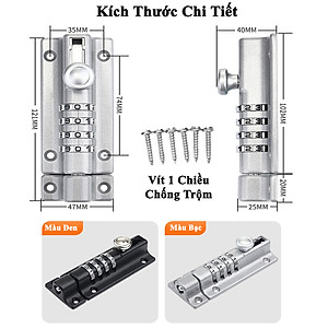 Chốt Cửa Khóa Số Mật Khẩu Cơ KUNBE An Toàn Chắc Chắn