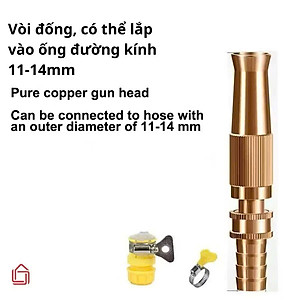 Vòi Tưới Cây, Vòi Xịt Rửa Xe Đa Năng Tăng Áp Lực Nước Cực Mạnh 10m, Lắp Vòi Nước Thông Thường (Đầu Vòi Đồng) - HÀNG CHÍNH HÃNG MINIIN