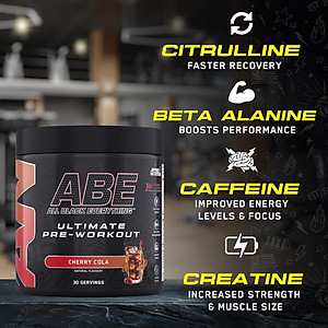 ABE Pre Workout - Applied Nutrition (30 Lần Dùng), Tăng Sức Mạnh Sức Bền, Tỉnh Táo Tập Trung Trước Tập
