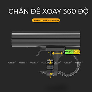 Đèn Pha Xe Đạp Chiếu Sáng Cao Cấp Chống Nước BC30/FX4 Gắn Ghi-Đông Siêu Sáng Sạc Điện Type-C Có Đồng Hồ Hiển Thị Thời Gian Lượng Pin Có Hỗ trợ Sạc Khẩn Cấp - Mai Lee