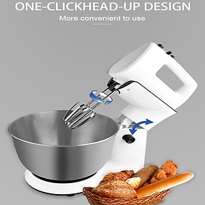 Máy trộn bột, đánh trứng cao cấp nhãn hiệu DSP KM3015 dung tích chứa 4 Lít, công suất 300W (2 đầu tạo kem và nhào bột riêng biệt) - Hàng Nhập Khẩu