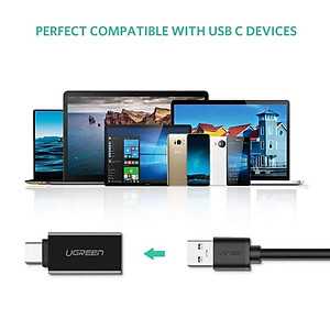 Ugreen UG20808US173TK Màu Đen Đầu chuyển đổi TYPE C sang USB 3.0 vỏ nhựa ABS - HÀNG CHÍNH HÃNG
