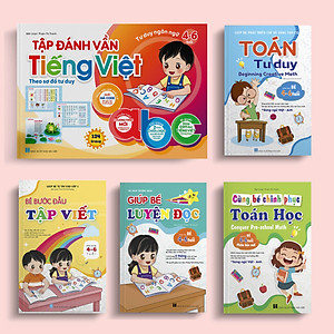 Combo 5 cuốn Tự tin vào lớp 1: Tập đánh vần - Toán Tư duy - Bước đầu Tập viết - Cùng bé Chinh phục Toán học - Giúp bé Luyện đọc