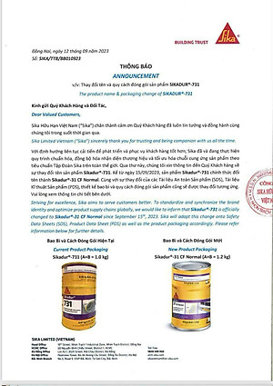 Keo neo thép râu, trám nứt bê tông hai thành phần - Sikadur-31 CF Normal (bộ 1.2 kg)